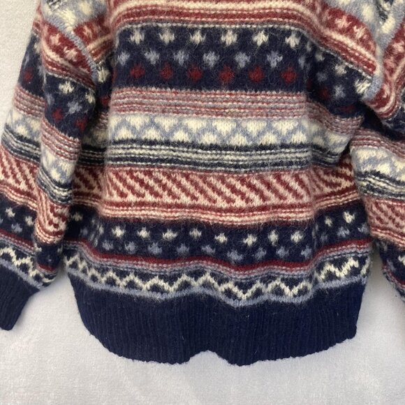 Sweater Market Denmark Wool Fair Isle Nordic Sweater Womens Medium M Red Blue - Picture 7 of 11